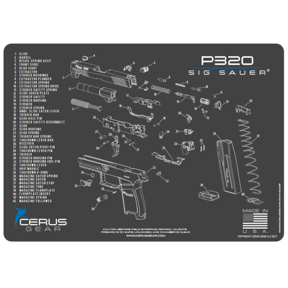 Cleaning Equipment Cerus Gear 4.50" SIG P320 SCHEMATIC GRAY/BLUE • Model: 4.50"